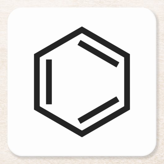 BENZENE RING SYMBOL RECHTECKIGER PAPPUNTERSETZER (Vorderseite)