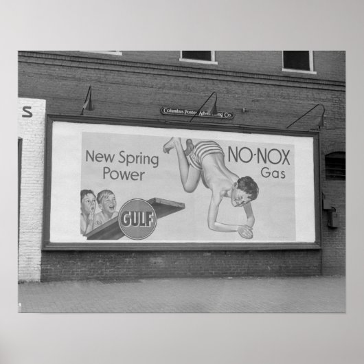Benzin Billboard, 1941. Vintages Foto Poster (Vorne)