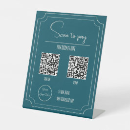 Benzin-Blau-2-QR-Codes für Geschäftsscans zur Zahl Sockelschild