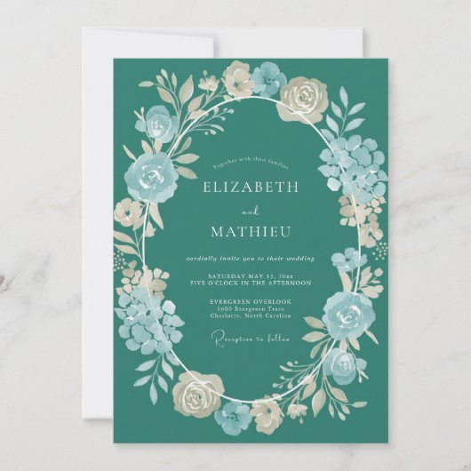 Benzin Champagner Gemalte Hochzeit Einladung (Vorderseite)