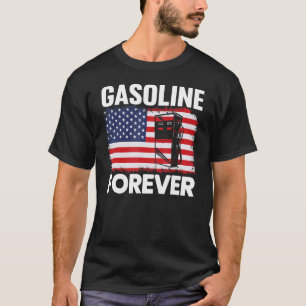 Benzin Forever  Benzinautos  Patriotische USA-Flag T-Shirt