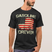 Benzin Forever Usa Flag Funny Fuel Gas Autos Gar T-Shirt (Vorderseite)