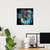 Benzin-Motorrad-Motor Poster (Heimbüro)