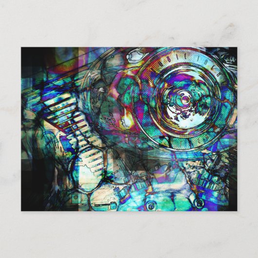 Benzin-Motorrad-Motor Postkarte (Vorderseite)