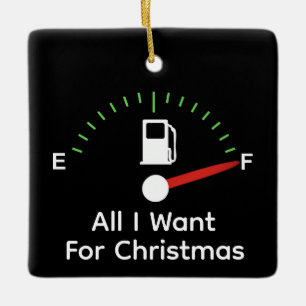 Benzin zu Weihnachten Keramikornament