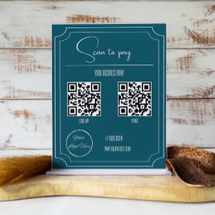 Benzinblau 2 QR Boutique zur Zahlung Poster