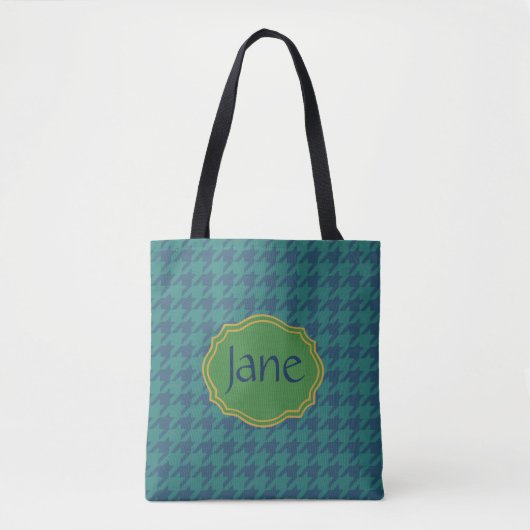 Benzinleaf Hahnentrittmuster Personalisiert Tasche (Vorderseite)