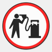 Benzinsuizid Runder Aufkleber (Vorderseite)