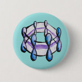 Benzol Molecule Bio Chemie Art Button (Vorderseite)