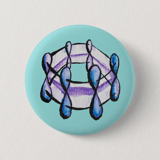 Benzol Molecule Bio Chemie Art Button (Vorderseite)