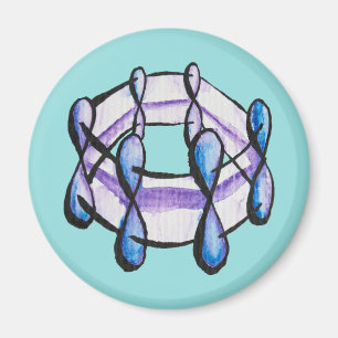 Benzol Molecule Bio Chemie Art Magnet