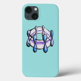Benzol Molecule Bio Chemie Kunst in Blau Case-Mate iPhone Hülle