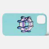 Benzol Molecule Bio Chemie Kunst in Blau Case-Mate iPhone Hülle (Rückseite (Horizontal))