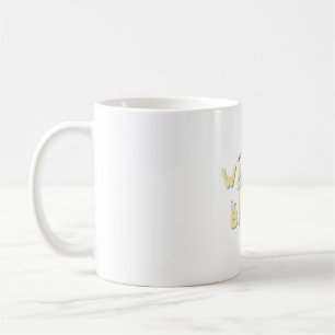 beobachte die Vögel süßer gelber Text Kaffeetasse