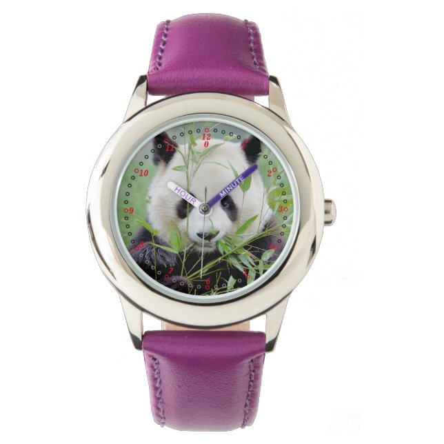 Beobachten Sie Foto Riesenpanda , Tiere 0384. Armbanduhr (Vorderseite)