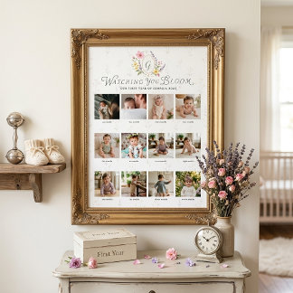 Beobachten Sie, wie Sie blühen Florale Foto-Collag Poster