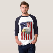 Beobachter amerikanischer Adler, US-Flagge, Patrio T-Shirt (Vorne ganz)