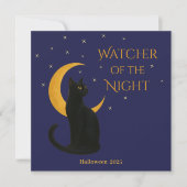 Beobachter der Nacht - Halloween-Black Cat Card (Vorderseite)