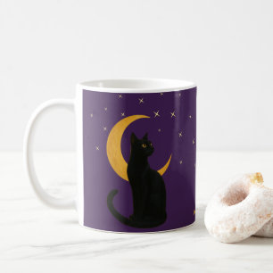 Beobachter der Nacht - Halloween-Black Cat Card Kaffeetasse