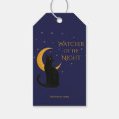 Beobachter der Nacht - Halloween-Schwarze Katze Geschenkanhänger (Vorderseite)