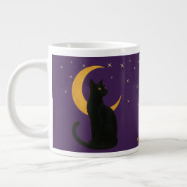 Beobachter der Nacht - Halloween-Schwarze Katze Jumbo-Tasse
