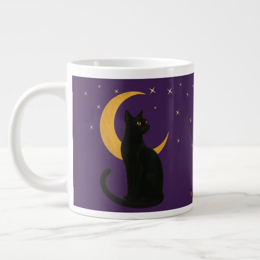 Beobachter der Nacht - Halloween-Schwarze Katze Jumbo-Tasse (Links)