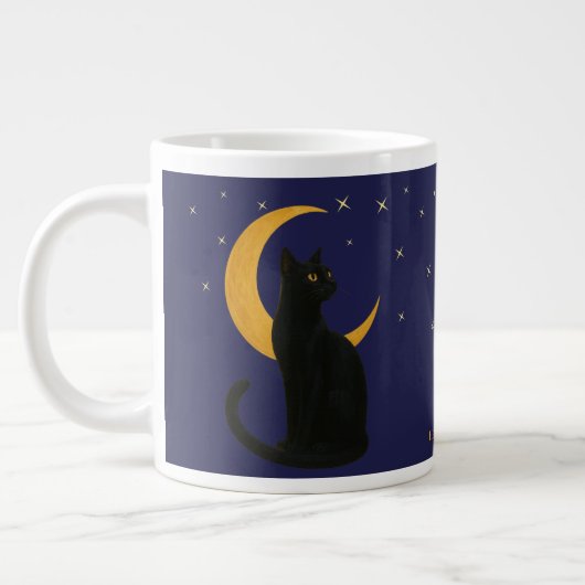 Beobachter der Nacht - Halloween-Schwarze Katze Jumbo-Tasse (Links)