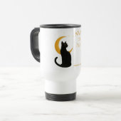 Beobachter der Nacht - Halloween-Schwarze Katze Reisebecher (Vorderseite Links)