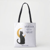 Beobachter der Nacht - Halloween-Schwarze Katze Tasche (Vorderseite)