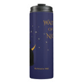 Beobachter der Nacht - Halloween-Schwarze Katze Thermosbecher (Vorderseite)