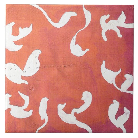 Beobachtung von Folk Art von AnyaC Fliese (Vorderseite)