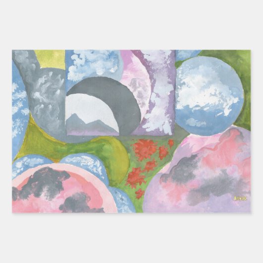 Beobachtung von Folk Art von AnyaC Geschenkpapier Set (Vorderseite 2)