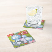 Beobachtung von Folk Art von AnyaC Rechteckiger Pappuntersetzer (Vor Ort)