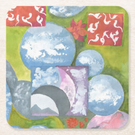 Beobachtung von Folk Art von AnyaC Rechteckiger Pappuntersetzer