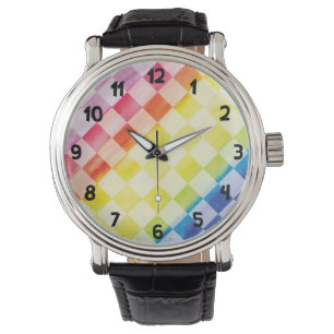 Beobachtung von Regenbogen-Schachbrettern (mit Zah Armbanduhr