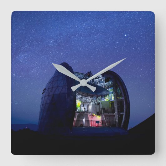 Beobachtungsstelle Cal Tech Submilimeter | Hawaii Quadratische Wanduhr (Vorderseite)
