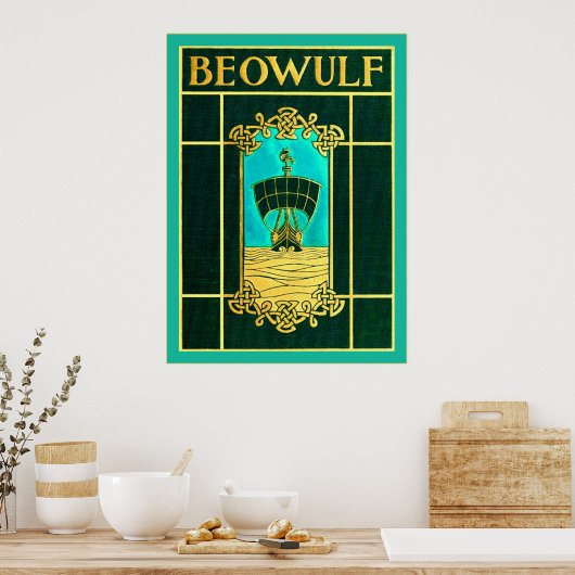 Beowulf ~ Vintage Buchabdeckung Poster (Küche)