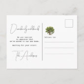 Bepflanzte neue Wurzeln Adresse Eichenbaum Wasserf Ankündigungspostkarte (Rückseite)