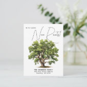 Bepflanzte neue Wurzeln Adresse Eichenbaum Wasserf Ankündigungspostkarte (Stehend Vorderseite)