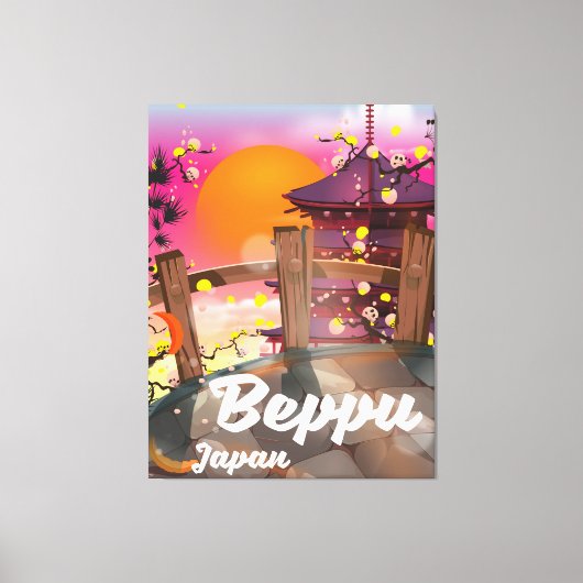 Beppu Japanisches Reiseplakat Leinwanddruck (Vorderseite)