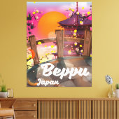 Beppu Japanisches Reiseplakat Leinwanddruck (Insitu (Wohnzimmer))