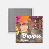 Beppu Japanisches Reiseplakat Magnet (Vorderseite/Rückseite)