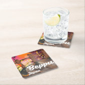 Beppu Japanisches Reiseplakat Rechteckiger Pappuntersetzer (Vor Ort)