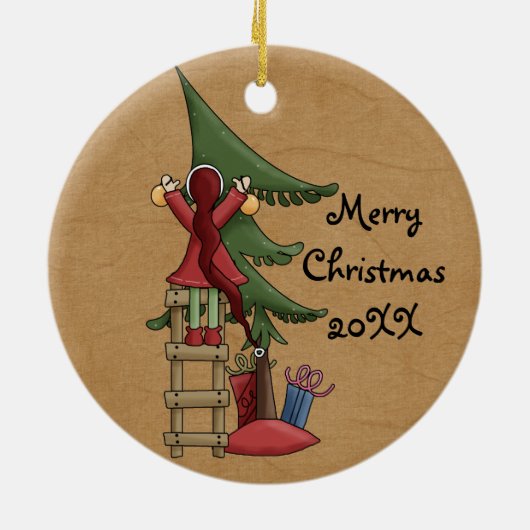 Bequem am Nordpol, Keepake-Ornament Keramikornament (Hinten)