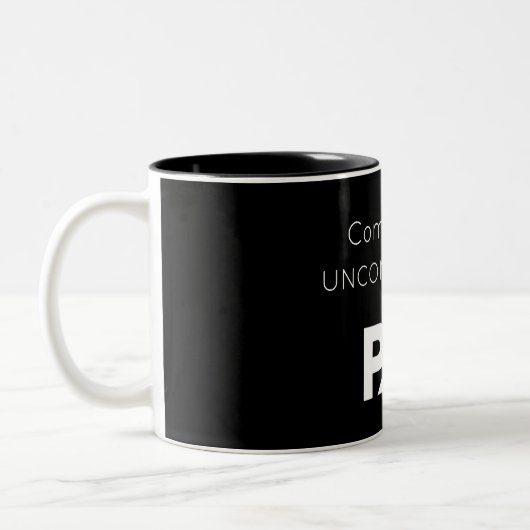 Bequem unbequem zweifarbige tasse (Links)