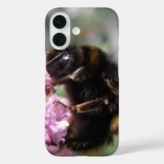 Bequeme Bumblebee und rosa Blume iPhone Case (Rückseite)