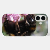 Bequeme Bumblebee und rosa Blume iPhone Case (Rückseite (Horizontal))