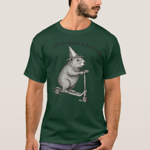 Bequeme Farben mit einem lustigen Murmeltier auf e T-Shirt