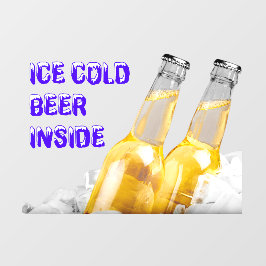 Bequemer Store Eiskältebiere Innen Fensteraufkleber