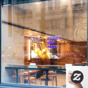 Bequemer Store Eiskältebiere Innen Fensteraufkleber